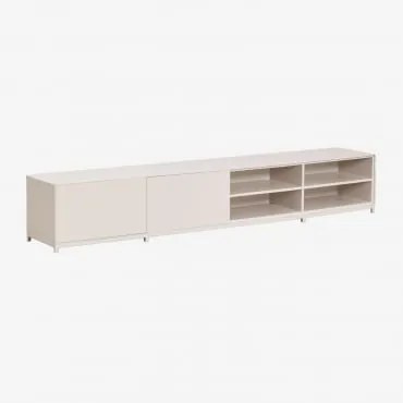 Móvel Tv Em Mdf Kivora Gardénia Branco & ↔︎ 240 Cm - Sklum