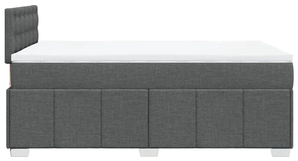 Cama boxspring com colchão 120x190 cm tecido cinzento-escuro