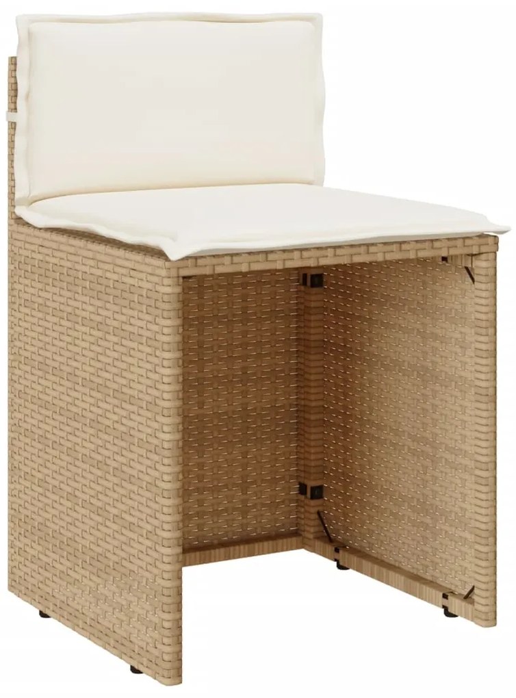 3 pcs conjunto bistrô com almofadões vime PE bege