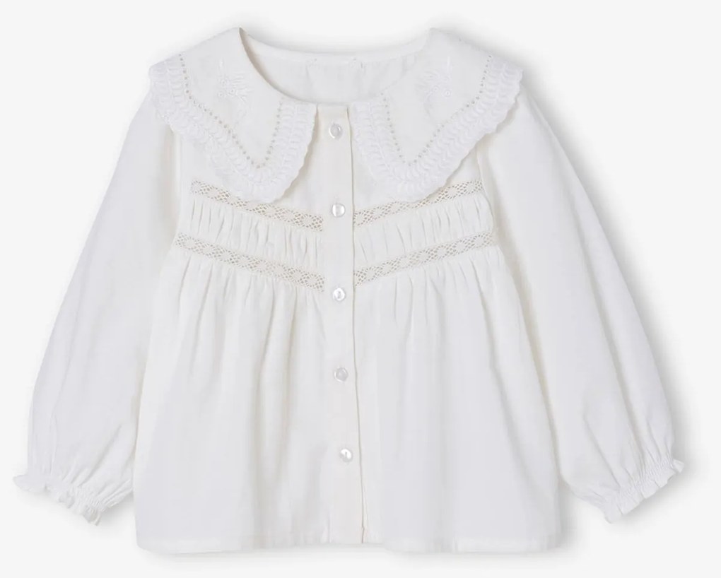 Camisa em popelina, para bebé branco