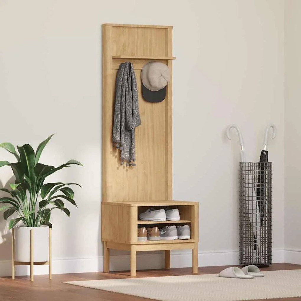 vidaXL Armário de Corredor FLORO Marrom Cera 50 x 40 x 158 cm