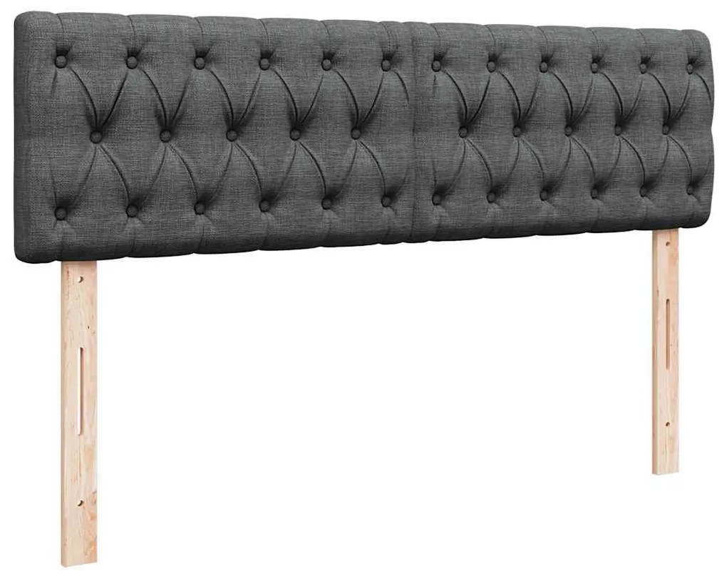 Cama otomana com colchão 140x200 cm tecido cinzento escuro