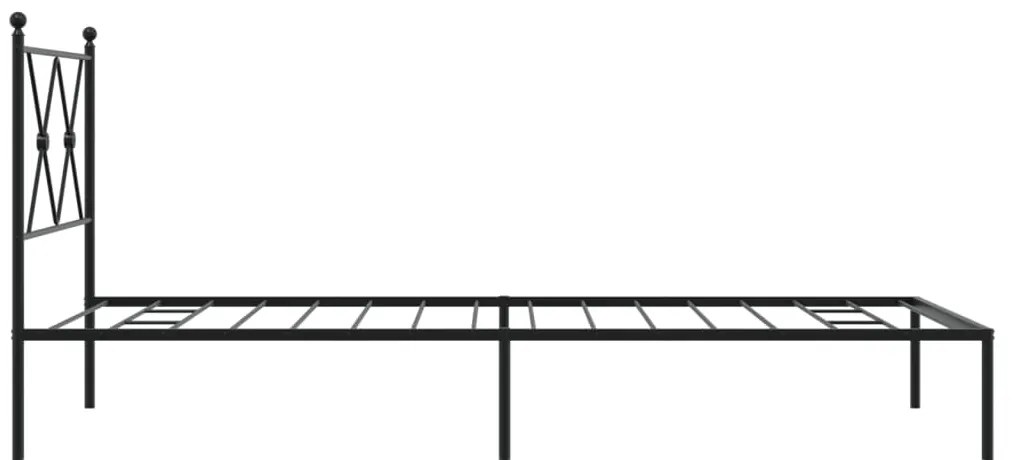 Estrutura de cama com cabeceira 90x200 cm metal preto