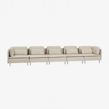 Sofá Modular De 5 Peças Oriol Tecido Creme Bege - Sklum
