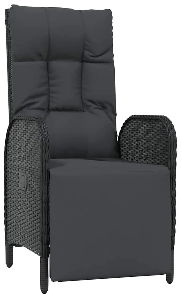 Conjunto de Jantar de Jardim com 5 Peças e Almofadas em Rattan Preto e