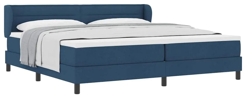 Cama Box Spring vidaXL com Colchão Azul 200x200 cm em Tecido