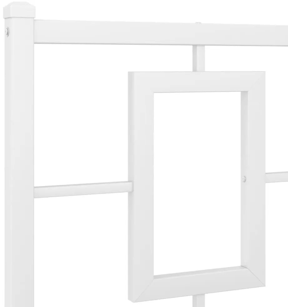 Estrutura de cama com cabeceira e pés 140x200 cm metal branco