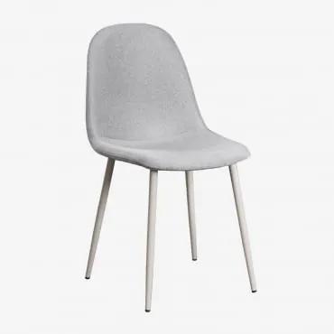 Cadeira de jantar de luxo Glamm Toupeira Claro & Linho Cinza Concreto - Sklum