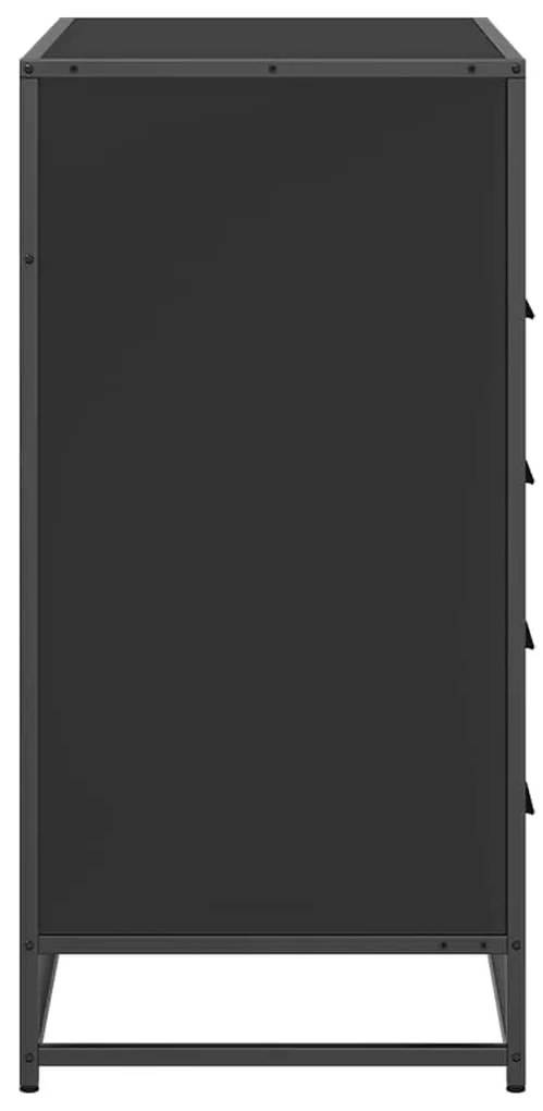 Cómoda com 4 Gavetas 70x41x83,5 cm deriv. madeira preto