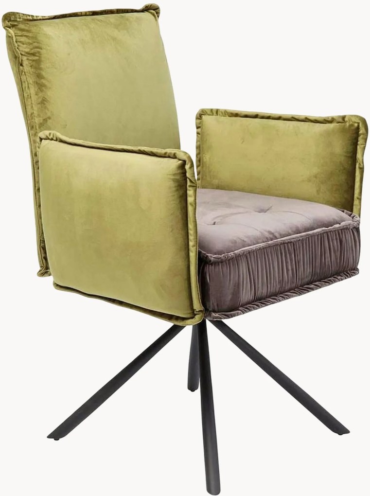 Cadeira de jantar giratória em veludo Chelsea