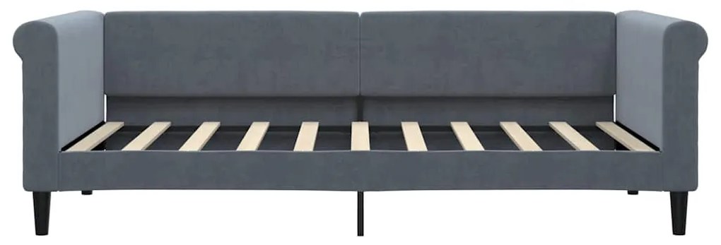 Sofá-cama 90x190 cm veludo cinzento-escuro