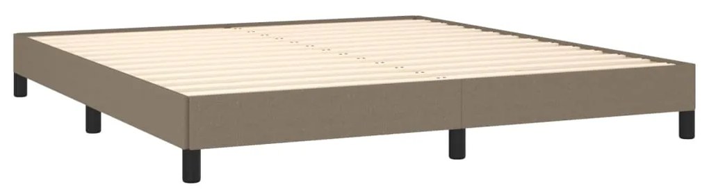 Cama sem colchão 160x200 cm tecido castanho-acinzentado