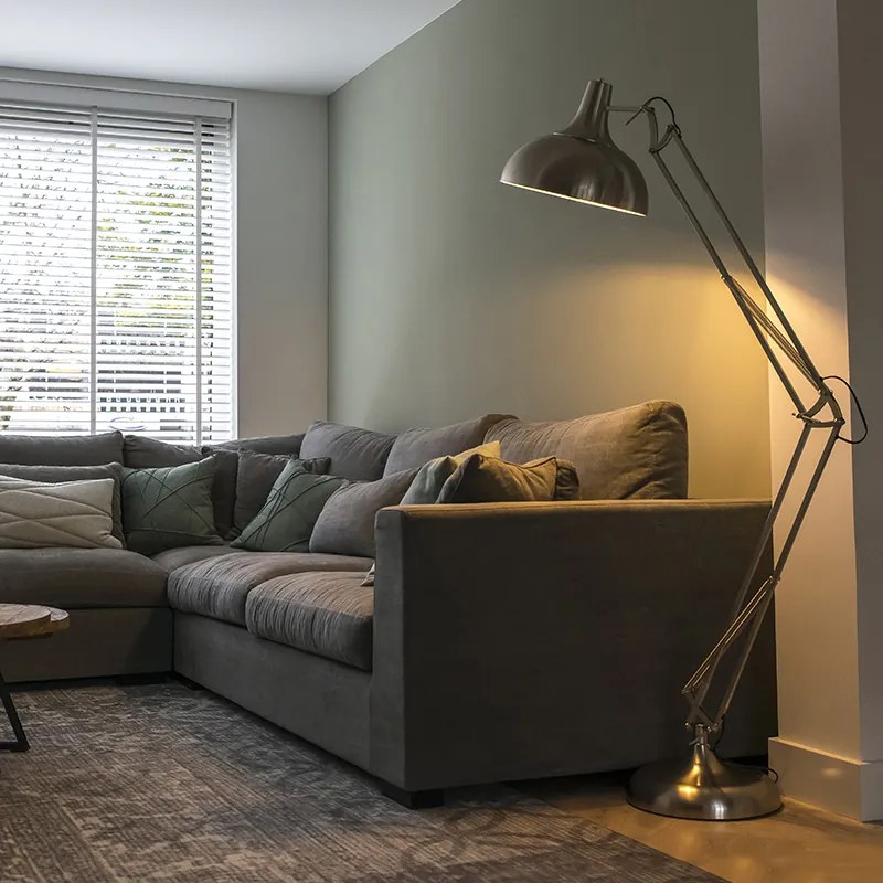 Candeeiro de pé inteligente em aço incl. Wifi A60 - Hobby