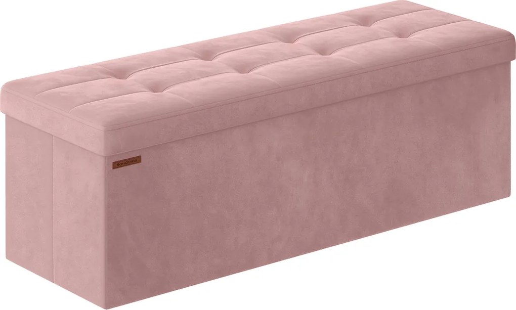 Banco entrada ou quarto arrumação de assento rebatível, carregável até 300 kg 38 x 110 x 38 cm cor-de-rosa pastel