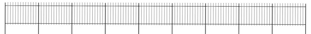 vidaXL Cerca de jardim com topo em forma de lança em aço 1603,5x120 cm, preta