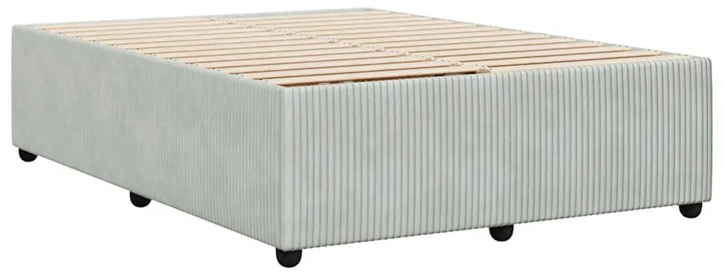 Estrutura de cama sem colchão 160x200 cm veludo cinzento-claro
