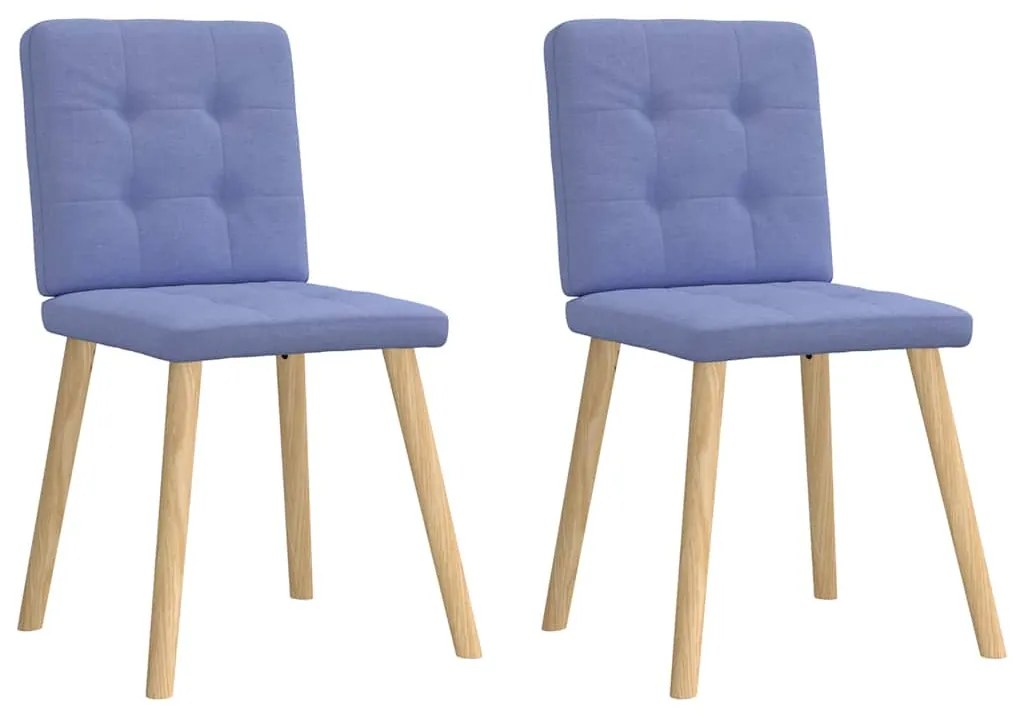 Cadeiras de jantar 2 pcs Jeans Tecido Azul