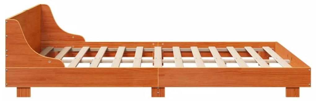 Cama sem colchão 140x190 cm pinho maciço castanho-mel