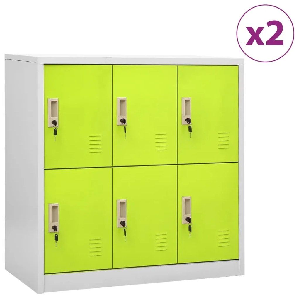 Cacifos 2 pcs 90x45x92,5 cm aço cinzento-claro e verde