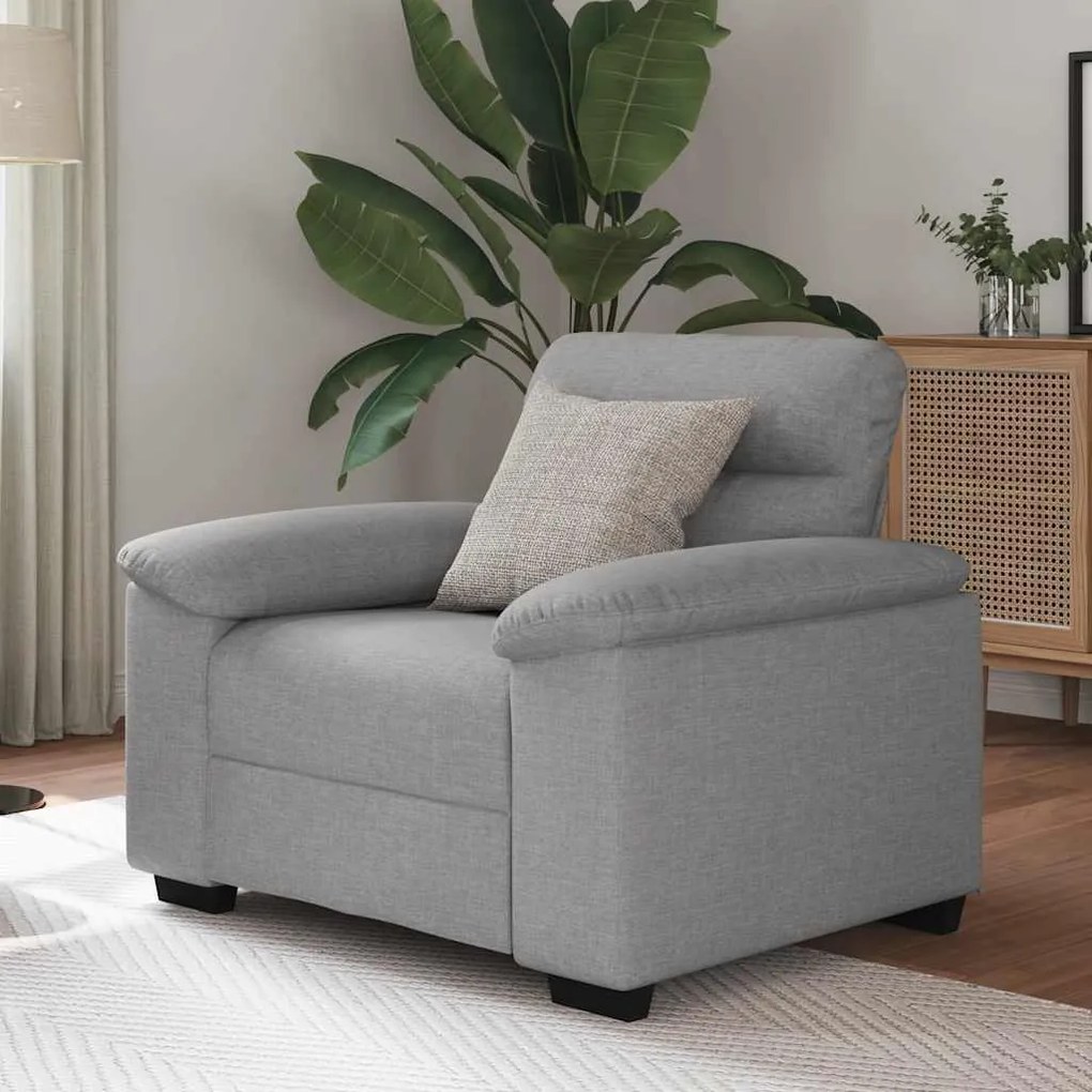 vidaXL Poltrona 60 cm tecido cinzento nuvem
