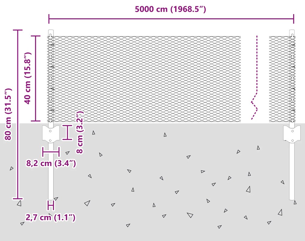 Pilares de Cerca vidaXL 11 pcs Canal U 40 cm Aço Galvanizado