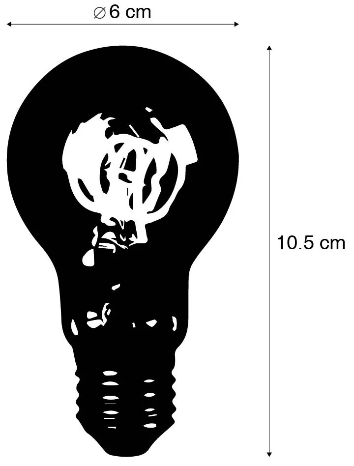 Conjunto de 5 lâmpadas LED espiral E27 A60 fumadas 4W 120 lm 1800K