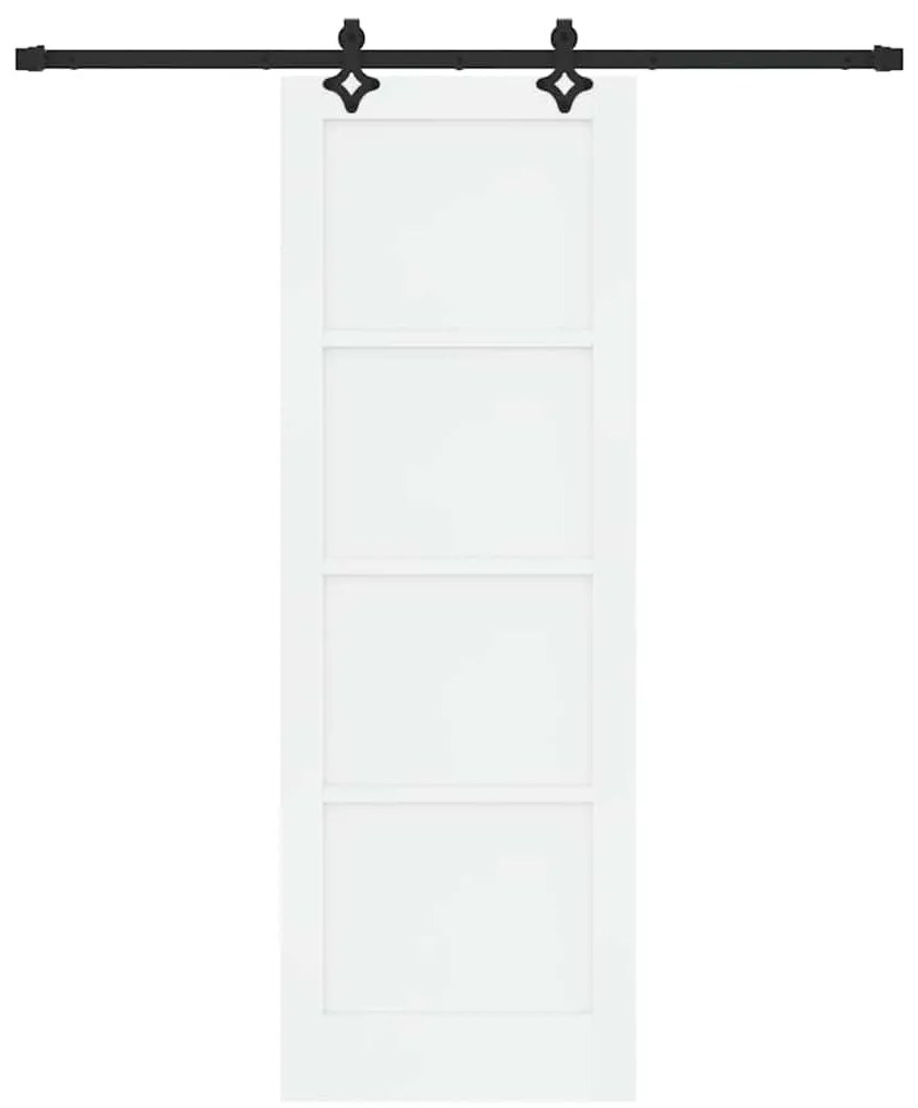 Porta Deslizante vidaXL com Conjunto de Ferragens Branca 73.5x211 cm M