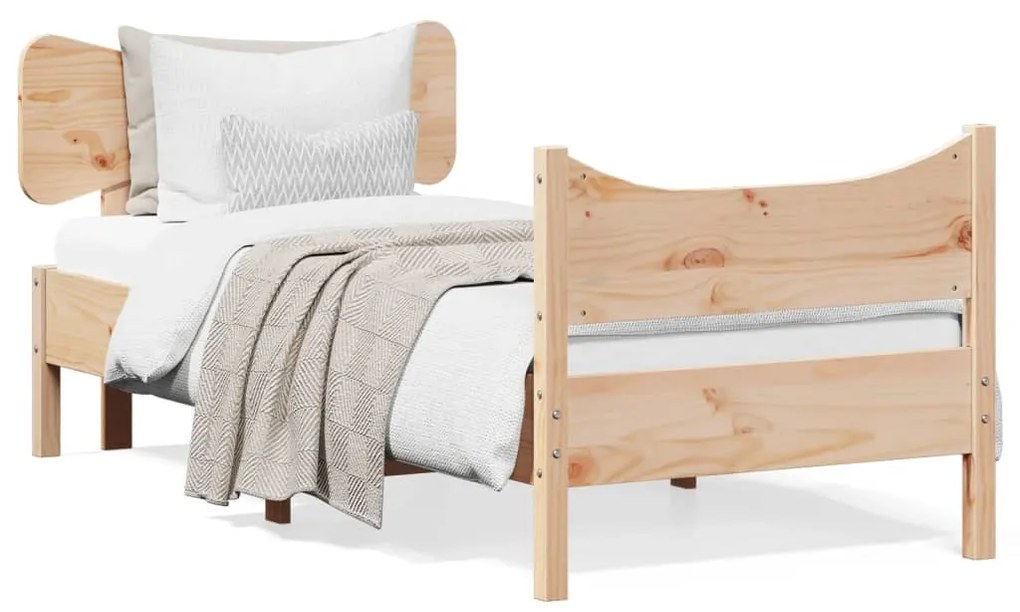 vidaXL Cama sem colchão 90x200 cm madeira de pinho maciça