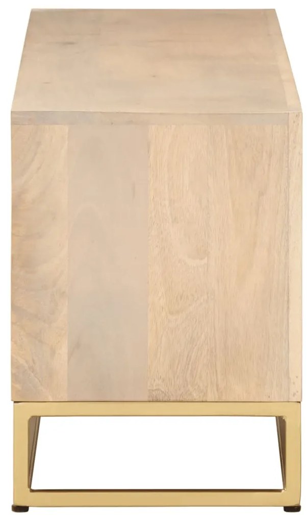 Móvel de TV 110x30x40 cm madeira de mangueira maciça e ferro