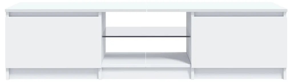 Móvel de TV Vinici com Luzes LED de 140cm - Branco - Design Moderno