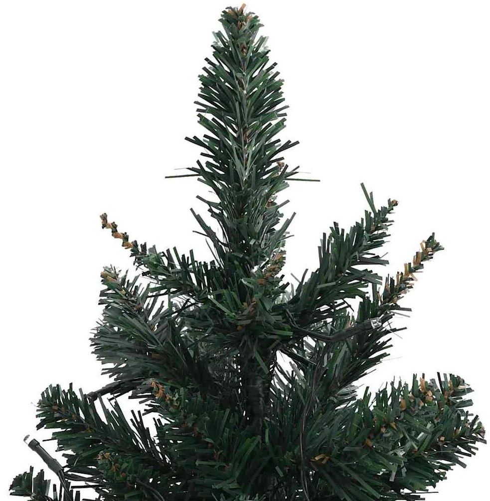 Árvore de Natal artificial pré-iluminada + suportes PVC verde