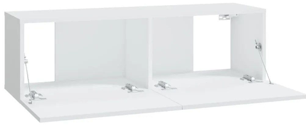 Armários de parede p/ TV 4 pcs 100x30x30 cm branco