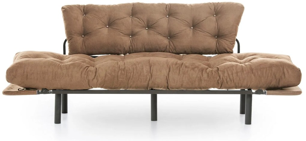 Sofá-Cama 3 Lugares Nitta – Castanho Claro – 185 x 85 x 70 cm
