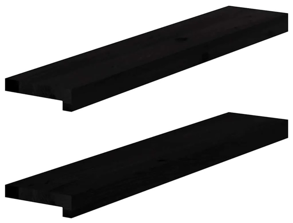 Soleiras da janela 2 pcs 80x15x2 cm carvalho castanho-escuro