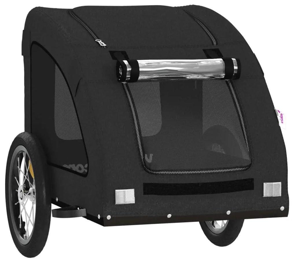 Reboque bicicleta p/ animais tecido oxford/ferro preto