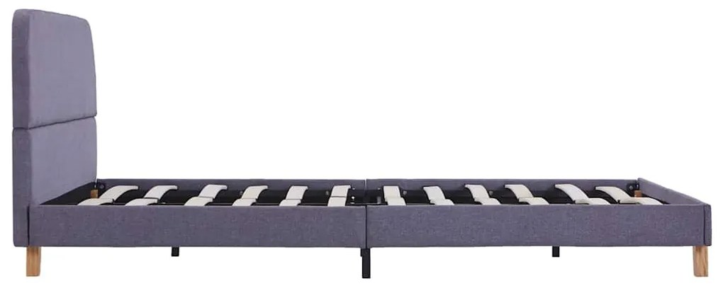 Estrutura de cama sem colchão 135x190 cm tecido cinzento-claro