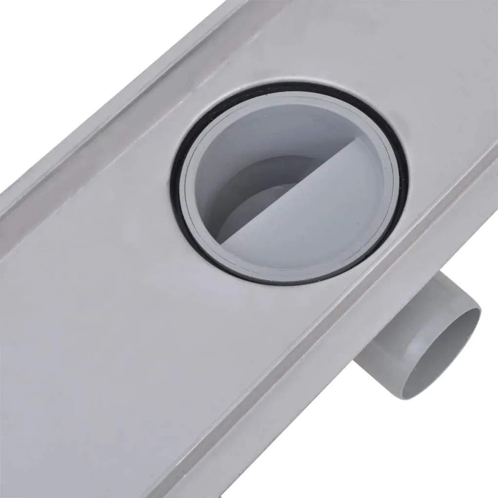 Dreno de chuveiro linear 2 pcs 630x140 mm aço inoxidável