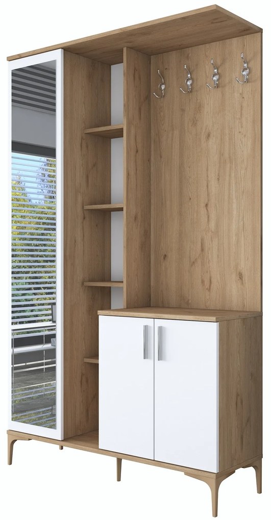 Hall Stand EA109 – Walnut White – 120x198,6x37,5 cm