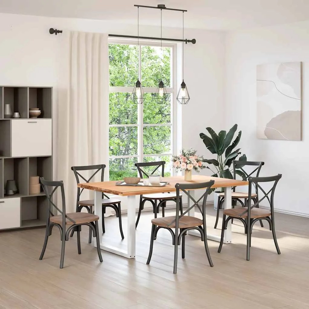 Pés de mesa de jantar em forma de U, 2 peças, branco, 80x (72-73) cm,