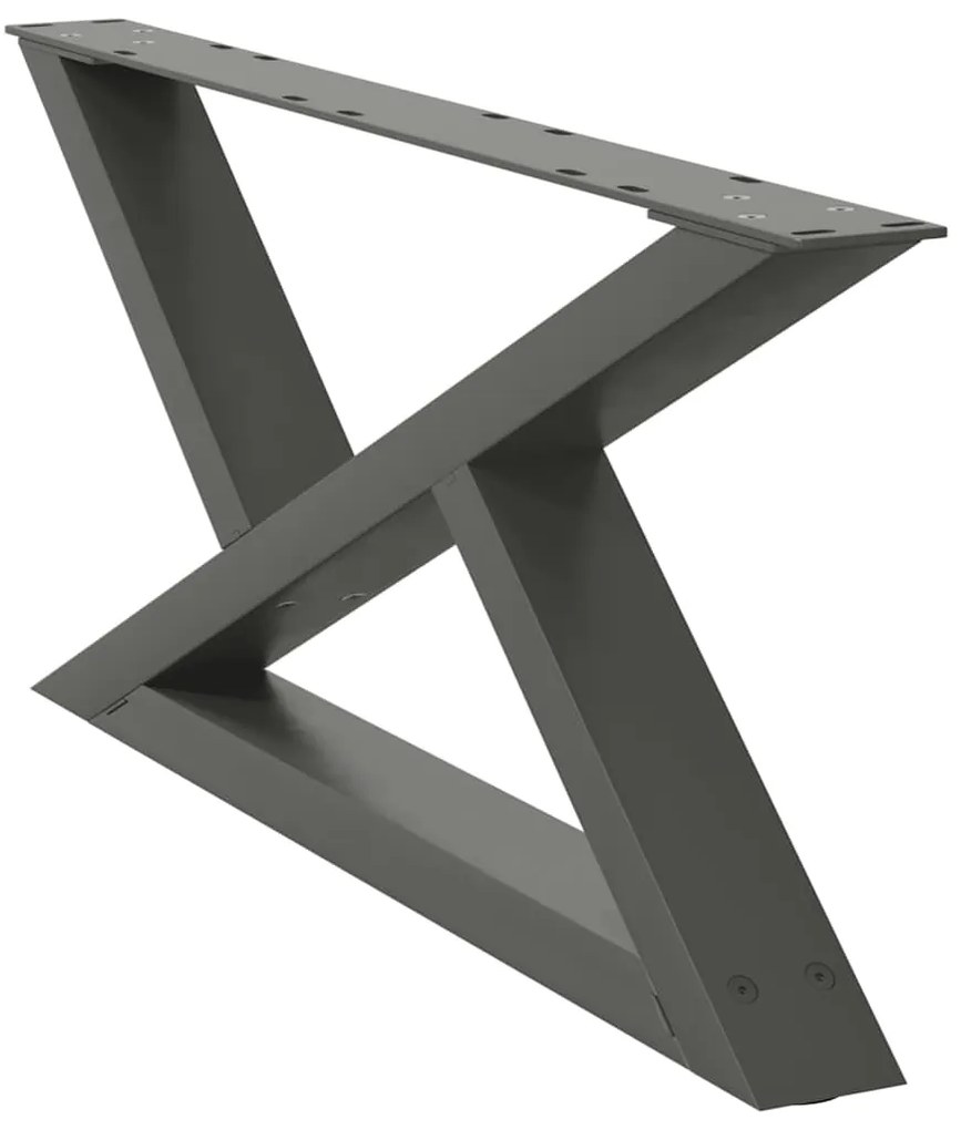 Pés para mesa de centro 2 peças antracite 70x(30-31,3) cm aço