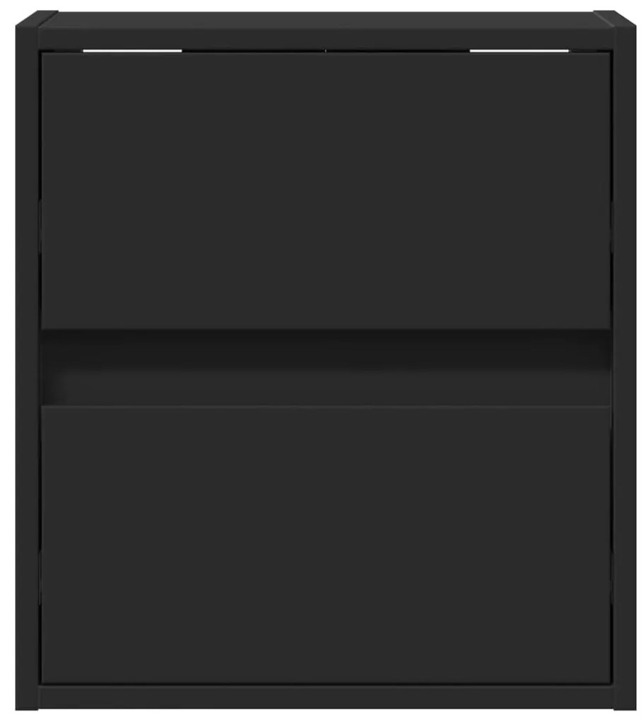 Móveis de parede p/ TV com luzes LED 2 pcs 41x31x45 cm preto