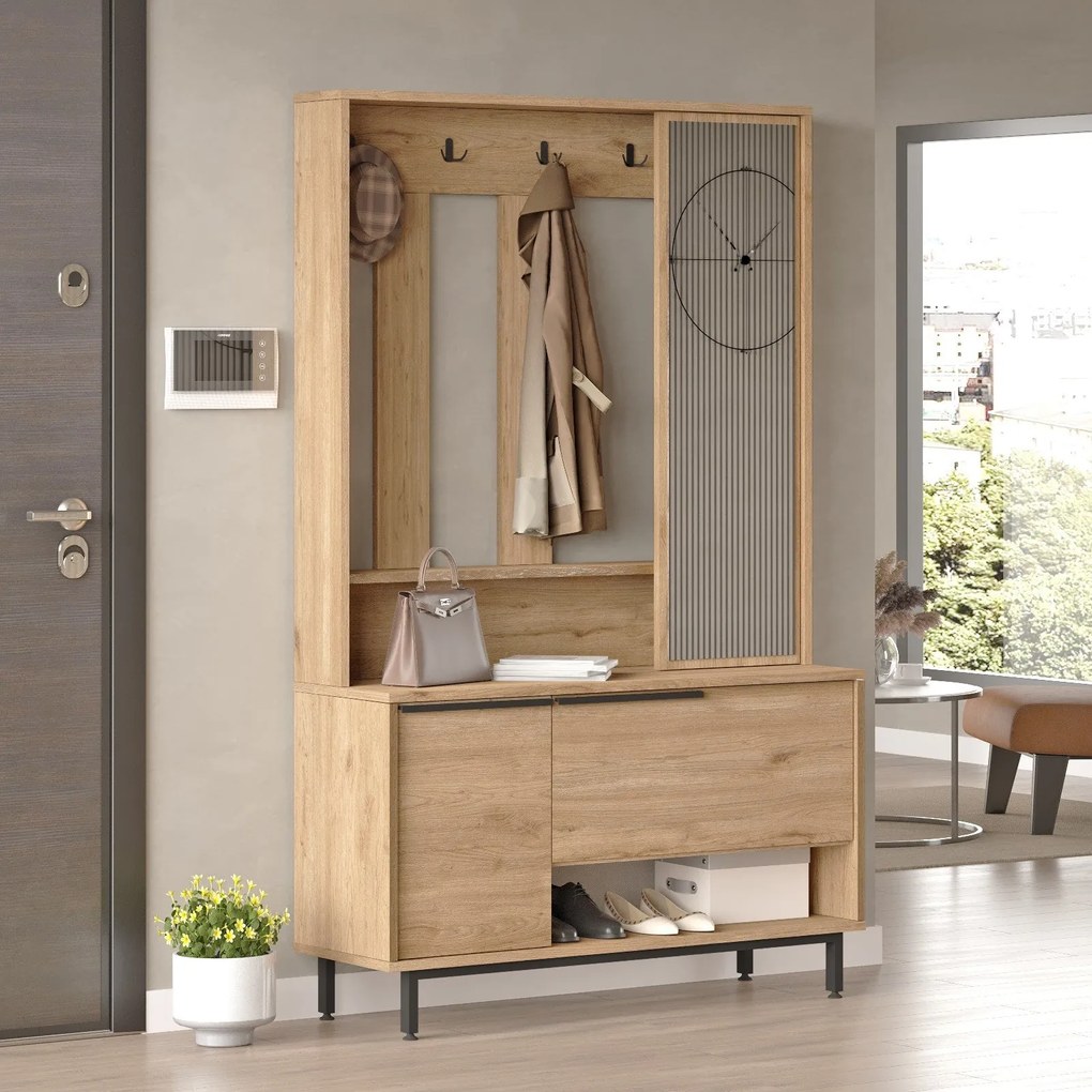 Hall Stand ON11 – Walnut – 102,2x178,2x35,5 cm