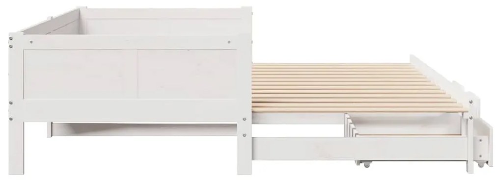 Sofá-cama com gavetão e gavetas sem colchão 80x200 cm branco