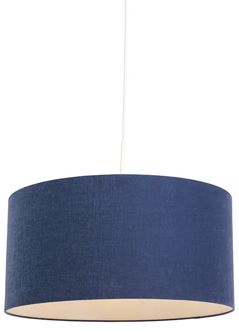 Candeeiro de suspensão moderno branco com cúpula azul antigo 50 cm - Combi 1 Moderno