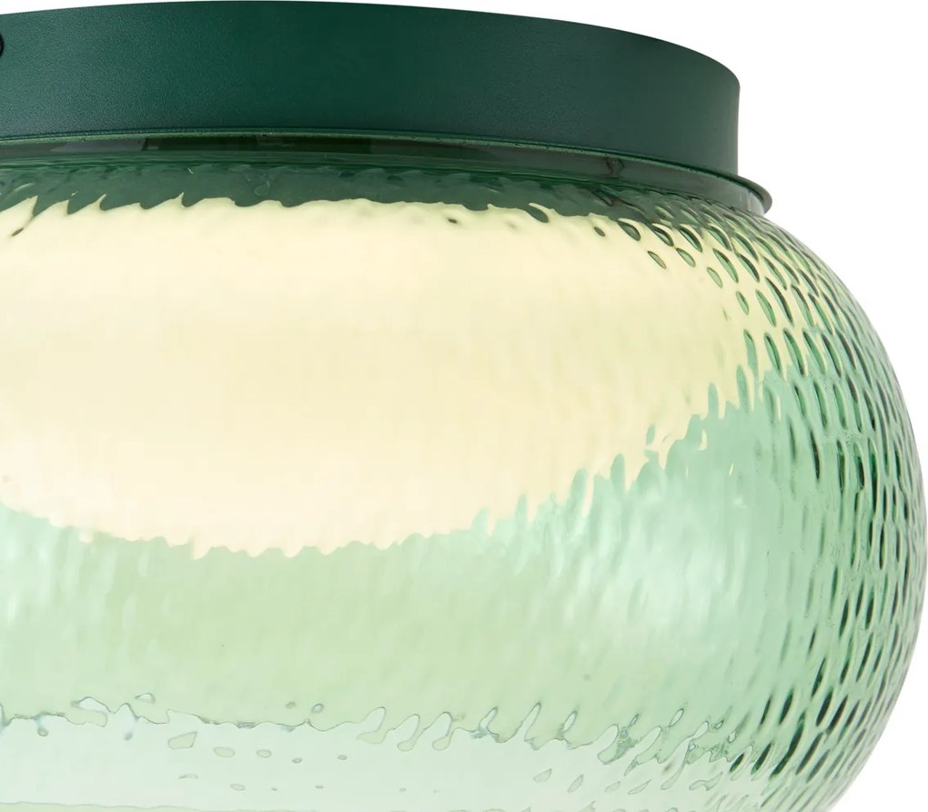 Candeeiro de Teto Art Deco Verde com Vidro Incl. LED Regulável em 3 Níveis - Thimble