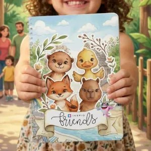 XXL Amigos: livro interativo com velcro – 26 páginas + 4 animais e 170 acessórios