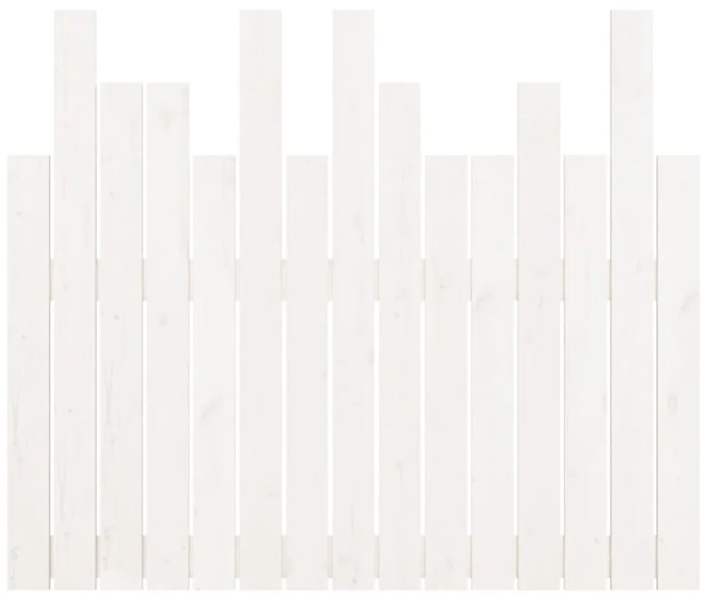 Cabeceira de parede 95,5x3x80 cm madeira de pinho maciça branco