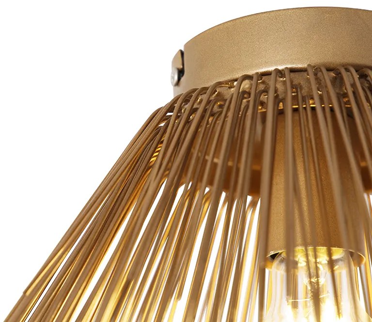 Candeeiro de teto Art Deco dourado - Broom Rústico