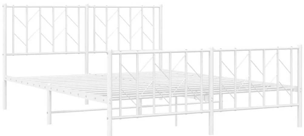 Estrutura de cama com cabeceira e pés 150x200 cm metal branco