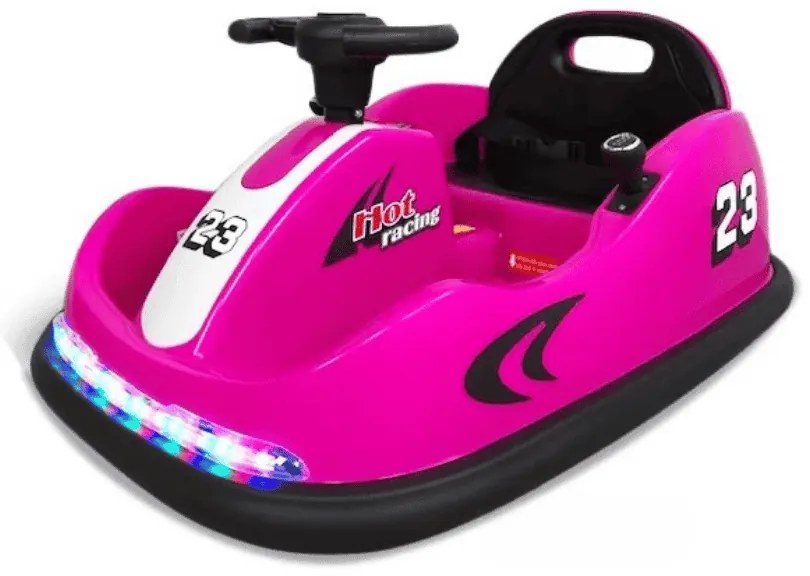 Carro eletrico crianças Carrinho de choques Racing GTS 12V Rosa